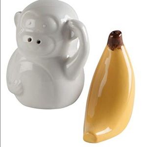 Tar Monkey and Banana Salt and Pepper Shakers NEW